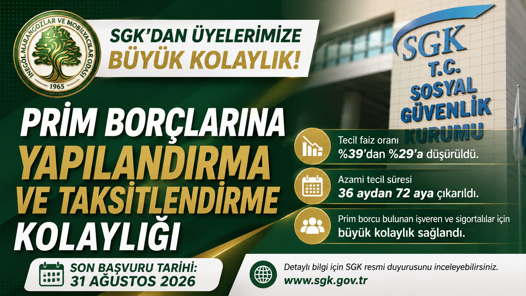 SGK'DAN PRİM BORÇLARINA YENİ KOLAYLIK